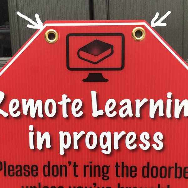 Remote Learning Sign -Bring Wine & Math